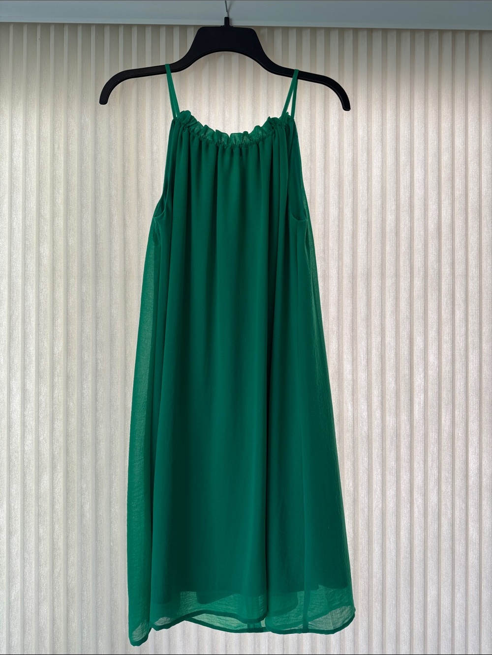 Emma & Michele Emerald Green Midi Spaghetti Strap Dress